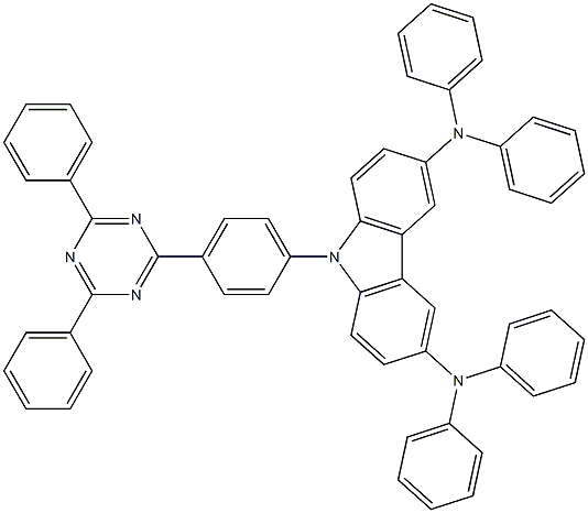 9-(4-(4,6-diphenyl-1,3,5-triazin-2-yl)phenyl)-N3,N3,N6,N6-tetraphenyl-9H-carbazole-3,6-diamine Structure