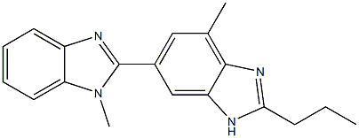 2-n-propyl-4-methyl-6-(1-methylbenzimidazol-2-yl)benzimidazole Struktur