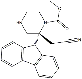 (9H-fluoren-9-yl)methyl (R)-2-(cyanomethyl)piperazine-1-carboxylate,,结构式