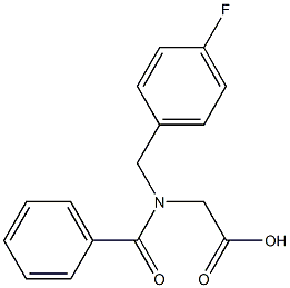 N-benzoyl-N-(4-fluorobenzyl)glycine Structure