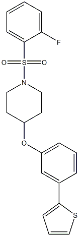 1-[(2-FLUOROPHENYL)SULFONYL]-4-[3-(2-THIENYL)PHENOXY]PIPERIDINE