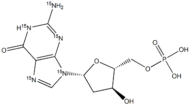 2'-Deoxyguanosine 5'-monophosphate-15N5 Struktur