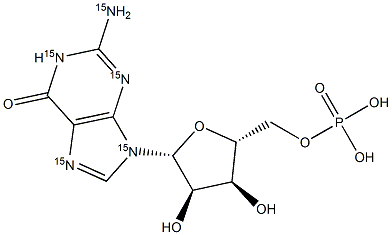 Guanosine 5'-Monophosphate-15N5 Structure