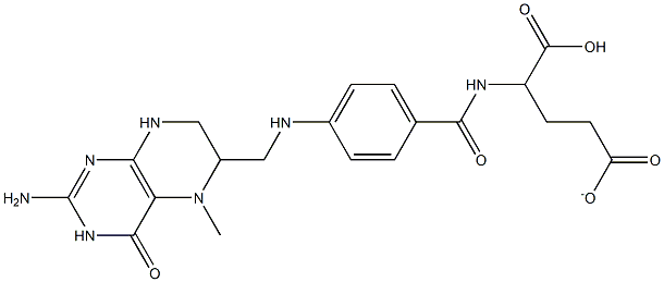 5-Methyltetrahydrofolate 化学構造式