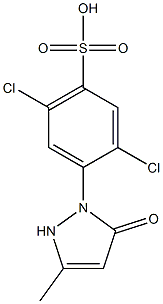 1-(2,5-二氯-4-磺酸基苯基)-3-甲基-5-吡唑啉酮,,结构式