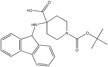 1-(TERT-BUTOXYCARBONYL)-4-FLUORENAMINOPIPERIDINE-4-CARBOXYLICACID Struktur