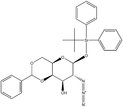1-O-tert-Butyldiphenysilyl-2-azido-4,6-O-benzylidene-2-deoxy-b-D-galactopyranoside Structure