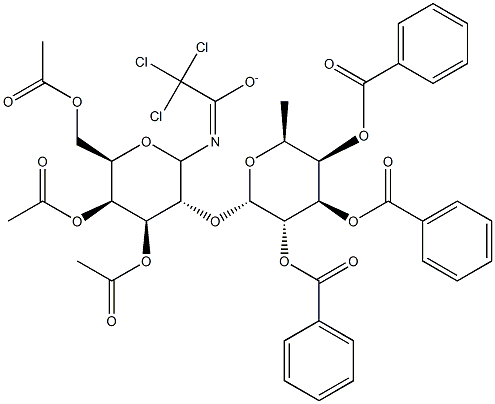 3,4,6-Tri-O-acetyl-2-O-(2,3,4-tri-O-benzoyl-a-L-fucopyranosyl)-D-galactopyranosyltrichloroacetimidate Struktur