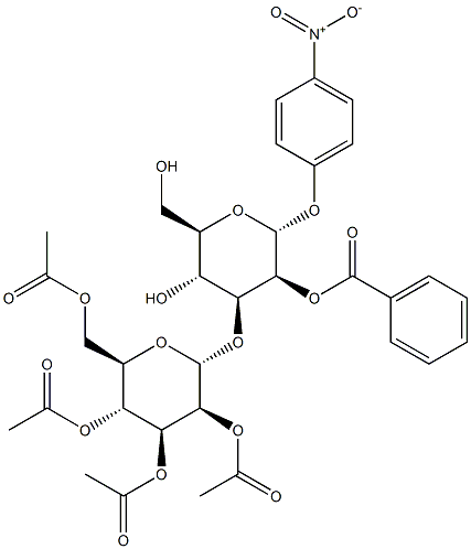 4-Nitrophenyl3-O-(2,3,4,6-tetra-O-acetyl-a-D-mannopyranosyl)-2-O-benzoyl-a-D-mannopyranoside 结构式