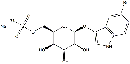 5-溴-3-吲哚基 6-硫酸基-B-D-半乳糖苷钠盐,,结构式