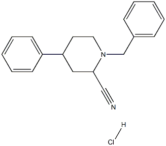 1-benzyl-cyano-4-phenylpiperidine hydrochloride Structure
