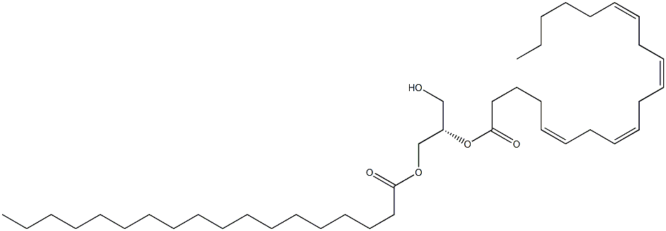 1-octadecanoyl-2-(5Z,8Z,11Z,14Z-eicosatetraenoyl)-sn-glycerol 结构式