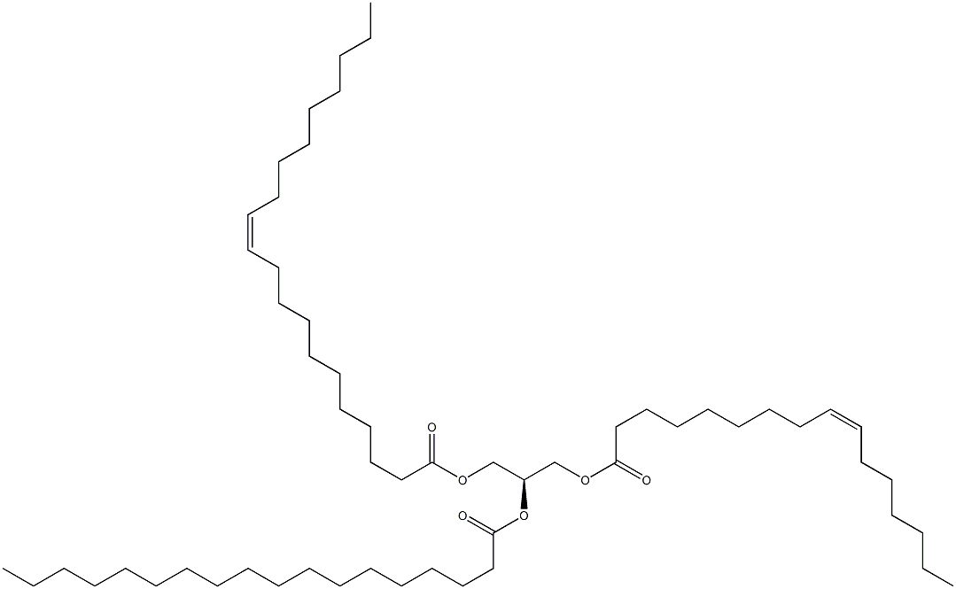 1-(9Z-hexadecenoyl)-2-octadecanoyl-3-(11Z-eicosenoyl)-sn-glycerol Struktur