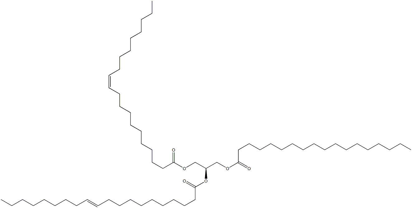 1-octadecanoyl-2,3-di-(11Z-eicosenoyl)-sn-glycerol Structure