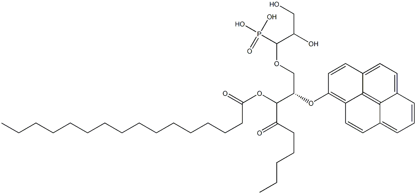 1-palmitoyl-2-((pyren-1-yl))hexanoyl-sn-glycero-3-phosphoglycerol Struktur