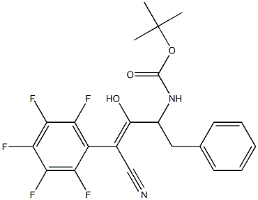 4-tert-butoxycarbonylamino-3-hydroxy-2-(2,3,4,5,6-pentafluorophenyl)-5-phenyl-2-pentenenitrile