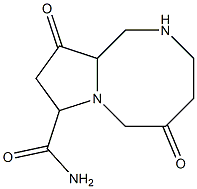 8-carbamoyl-1,2,3,6,7,8,9,10a-octahydro-5H,10H-pyrrolo(1,2-a)(1,4)diazocin-5,10-dione Struktur