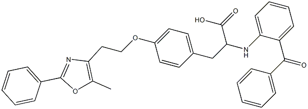 2-((2-benzoylphenyl)amino)-3-(4-(2-(5-methyl-2-phenyloxazol-4-yl)ethoxy)phenyl)propanoic acid