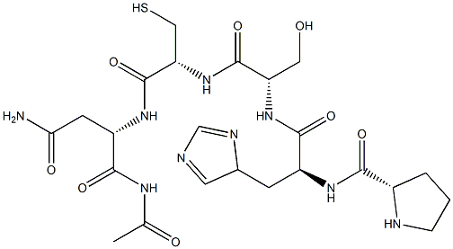 acetyl-prolyl-histidyl-seryl-cysteinyl-asparaginamide Struktur