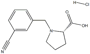 (S)-alpha-(3-cyano-benzyl)-proline hydrochloride Struktur
