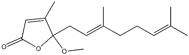 5-[(2E)-3,7-dimethylocta-2,6-dienyl]-5-methoxy-4-methyl-furan-2-one Struktur