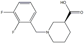 (3S)-1-(2,3-difluorobenzyl)piperidine-3-carboxylic acid Struktur