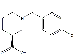 (3S)-1-(4-chloro-2-methylbenzyl)piperidine-3-carboxylic acid 化学構造式
