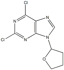 2,6-ジクロロ-9-(オキソラン-2-イル)-9H-プリン 化学構造式