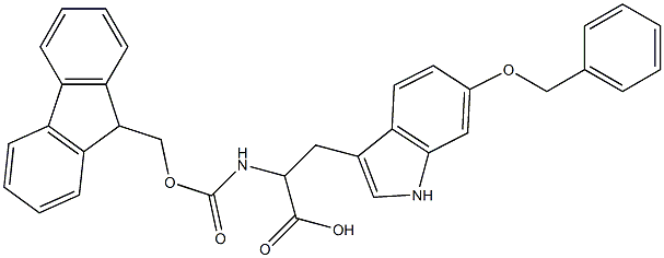 2-{[(9H-fluoren-9-ylmethoxy)carbonyl]amino}-3-[6-(benzyloxy)-1H-indol-3-yl]propanoic acid 结构式