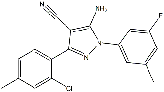 5-amino-1-(3-fluoro-5-methylphenyl)-3-(2-chloro-4-methylphenyl)-1H-pyrazole-4-carbonitrile Structure
