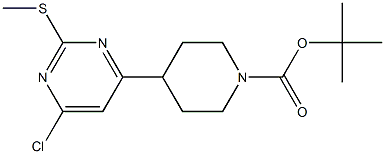 tert-butyl 4-[6-chloro-2-(methylsulfanyl)pyrimidin-4-yl]piperidine-1-carboxylate Structure