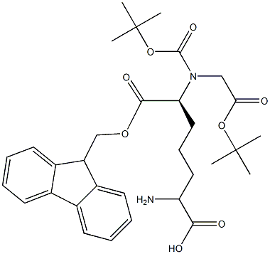 (S)-Fmoc-2-amino-6-(Boc-tert-butoxycarbonylmethyl-amino)-hexanoic acid Structure