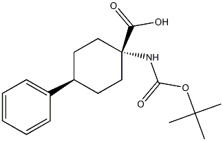 Boc-cis-1-amino-4-phenyl-cyclohexane carboxylic acid Struktur