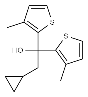 环丙基二(3-甲基-2-噻吩基)-甲醇,,结构式