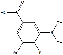 3-Bromo-5-Carboxy-2-fluorophenylboronic acid Structure