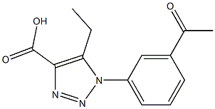 1-(3-Acetyl-phenyl)-5-ethyl-1H-[1,	2,	3]triazole-4-carbox ylic	acid 化学構造式