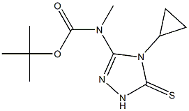 tert-Butyl (4-cyclopropyl-5-thioxo-4,5-dihydro-1H-1,2,4-triazol-3-yl)methylcarbamate Structure