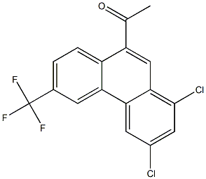 1,3-DICHLORO-6-TRIFLUOROMETHYL-9-ACETYLPHENANTHRENE Structure