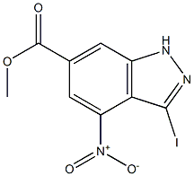 3-IODO-4-NITROINDAZOLE-6-CARBOXYLIC ACID METHYL ESTER 化学構造式