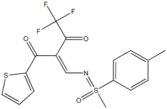 4,4,4-trifluoro-2-({[1-methyl-1-(4-methylphenyl)-1-oxo-lambda~6~-sulfanylidene]amino}methylidene)-1-(2-thienyl)butane-1,3-dione Structure