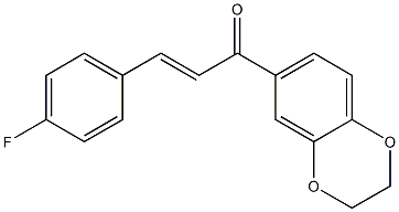 (E)-3-(4-fluorophenyl)-1-(2,3-dihydrobenzo[b][1,4]dioxin-6-yl)prop-2-en-1-one Struktur