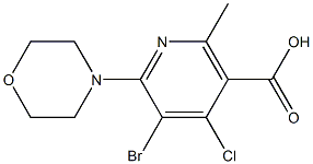5-BROMO-4-CHLORO-2-METHYL-6-MORPHOLIN-4-YL-NICOTINIC ACID Structure