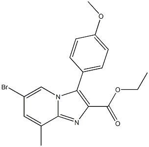 ETHYL 6-BROMO-3-(4-METHOXYPHENYL)-8-METHYLIMIDAZO[1,2-A]PYRIDINE-2-CARBOXYLATE Structure