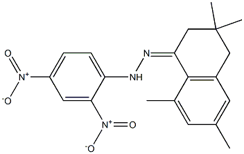 3,3,6,8-tetramethyl-1,2,3,4-tetrahydronaphthalen-1-one 1-(2,4-dinitrophenyl)hydrazone Struktur