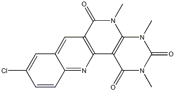 9-chloro-2,4,5-trimethyl-1,2,3,4,5,6-hexahydrobenzo[b]pyrimido[4,5-h][1,6]naphthyridine-1,3,6-trione,,结构式