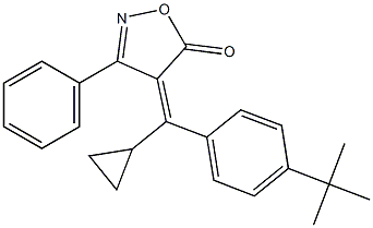 4-[[4-(tert-butyl)phenyl](cyclopropyl)methylidene]-3-phenyl-4,5-dihydroisoxazol-5-one Structure