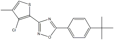 5-[4-(tert-butyl)phenyl]-3-(3-chloro-4-methyl-2-thienyl)-1,2,4-oxadiazole Struktur