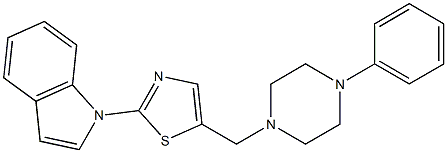 1-{5-[(4-phenylpiperazino)methyl]-1,3-thiazol-2-yl}-1H-indole Structure