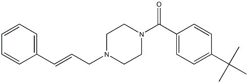 [4-(tert-butyl)phenyl]{4-[(E)-3-phenyl-2-propenyl]piperazino}methanone Struktur
