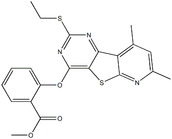 methyl 2-{[2-(ethylsulfanyl)-7,9-dimethylpyrido[3',2':4,5]thieno[3,2-d]pyrimidin-4-yl]oxy}benzenecarboxylate Structure